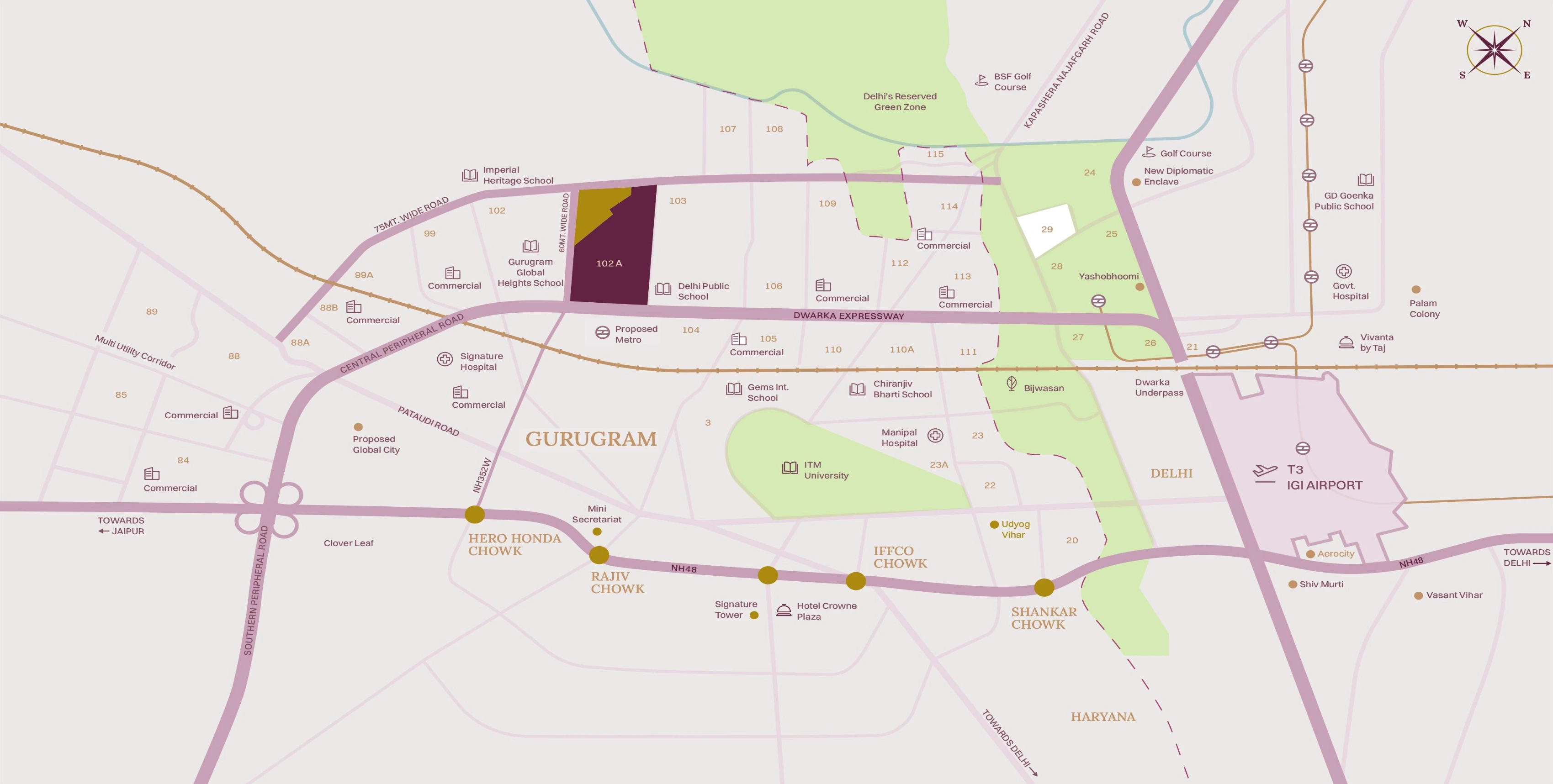 Sector 102a Location Map