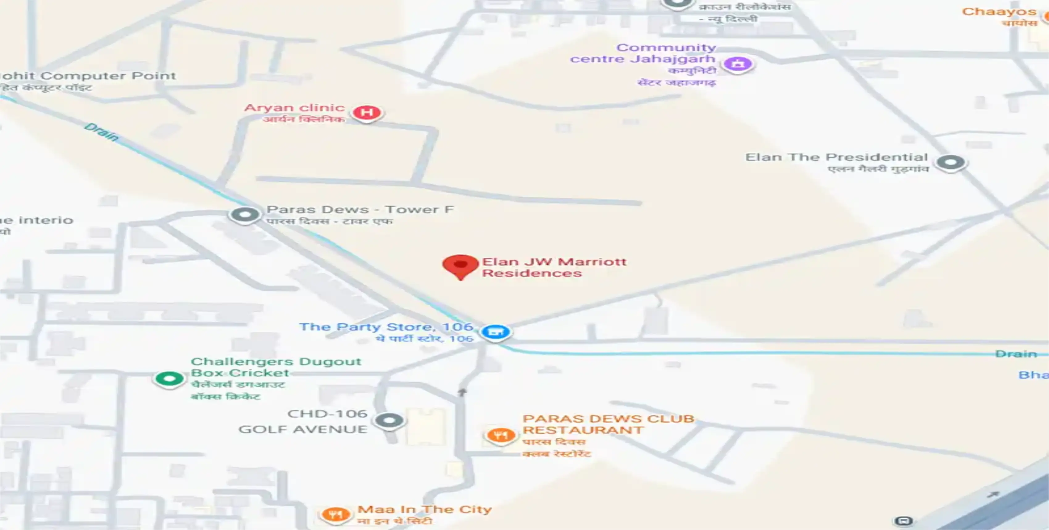 Elan JW Marriott Residences  Location Map