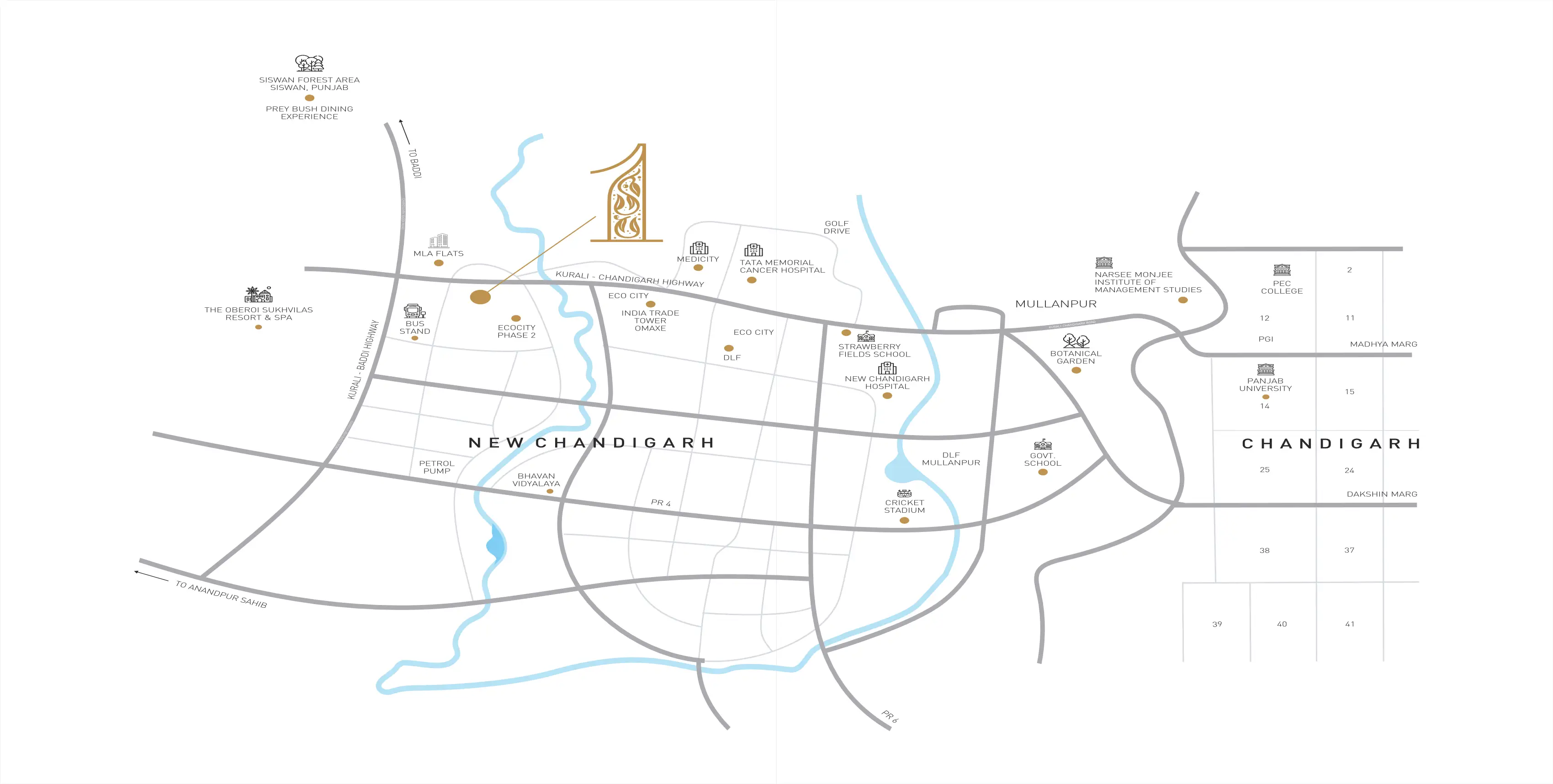 Opus One New Chandigarh Location Map