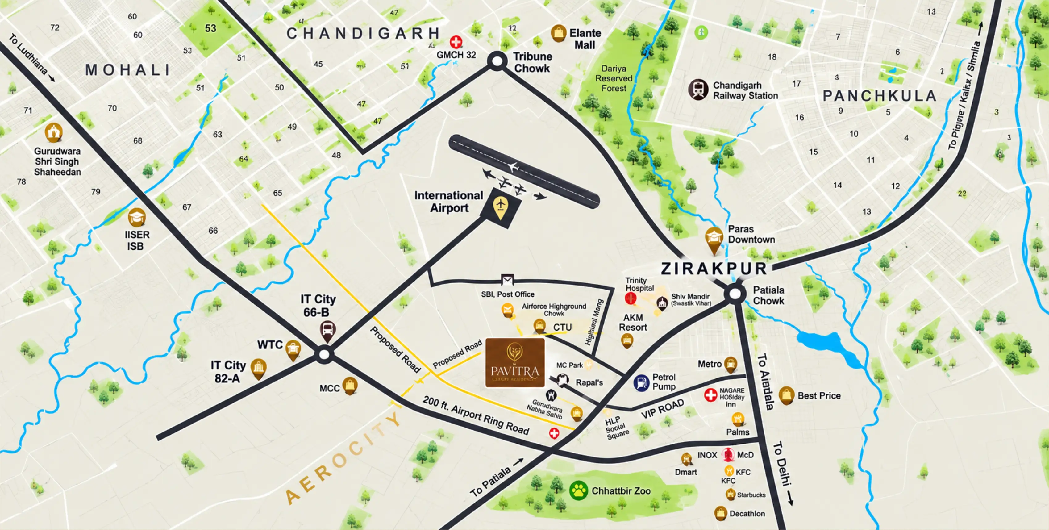 Pavitra Luxury Residences Location Map