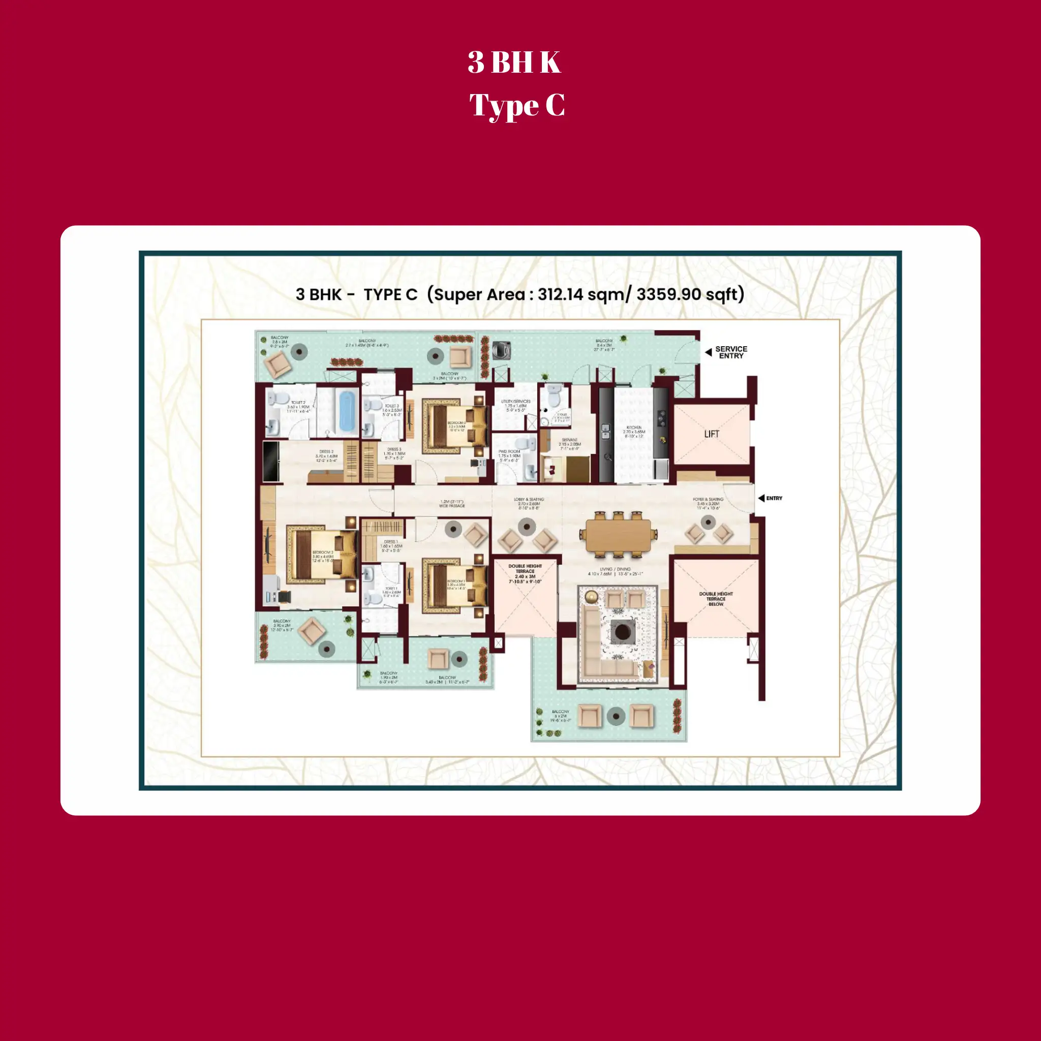 2 BHK Floor Plan