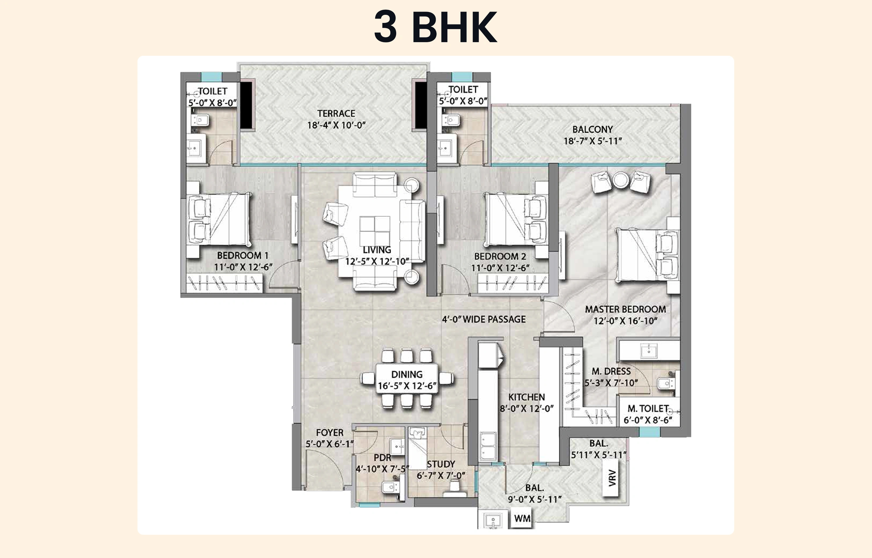 suncity monarch 3 bhk