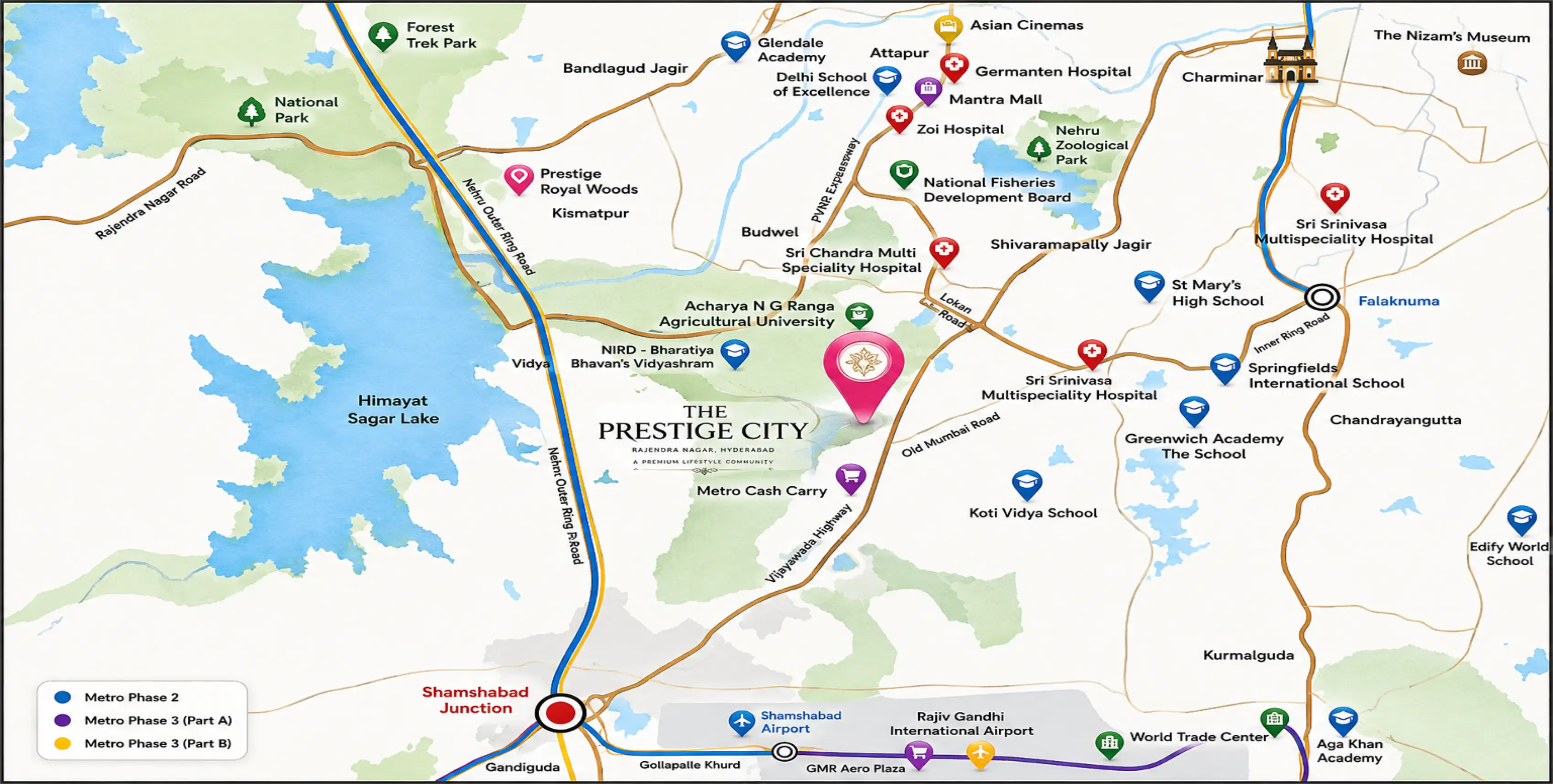 The Prestige City Hyderabad Location Map