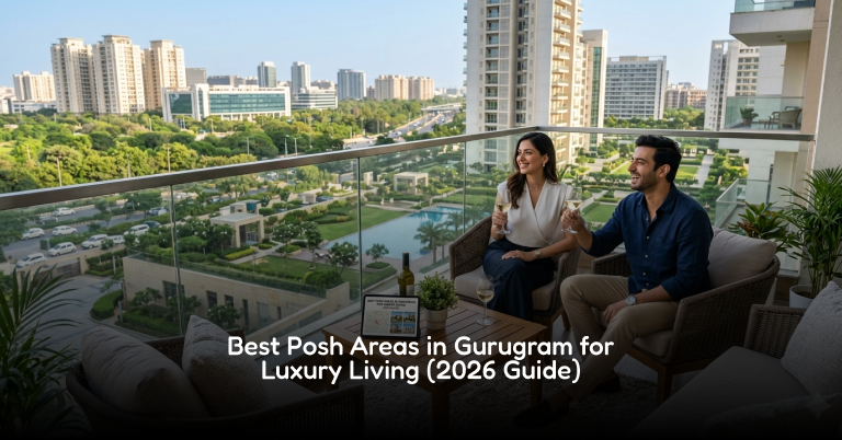 Gurgaon posh areas luxury living with modern residential towers and green spaces showcasing premium lifestyle in Golf Course Road