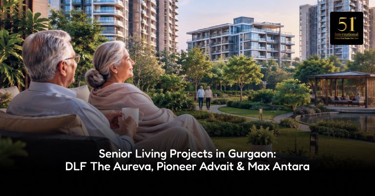 Senior living projects in Gurugram — DLF The Aureva, Pioneer Advait and Max Antara